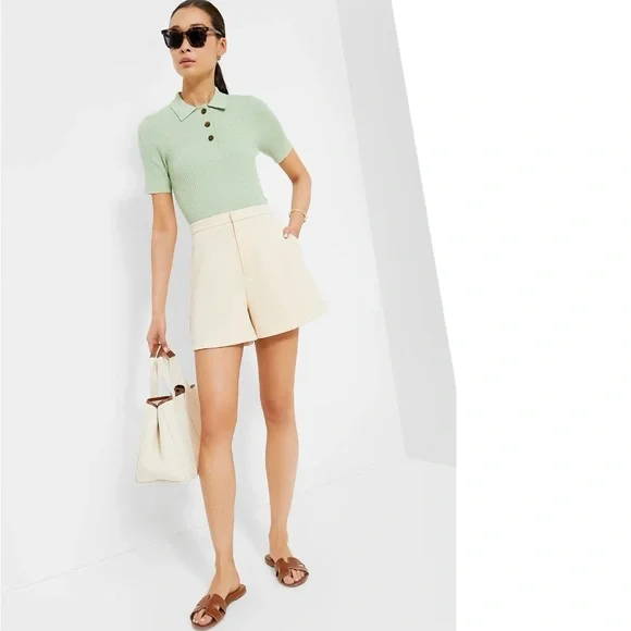 Tuckernuck Mint Olivia Ribbed Polo Top - SMALL - Picture 5 of 9